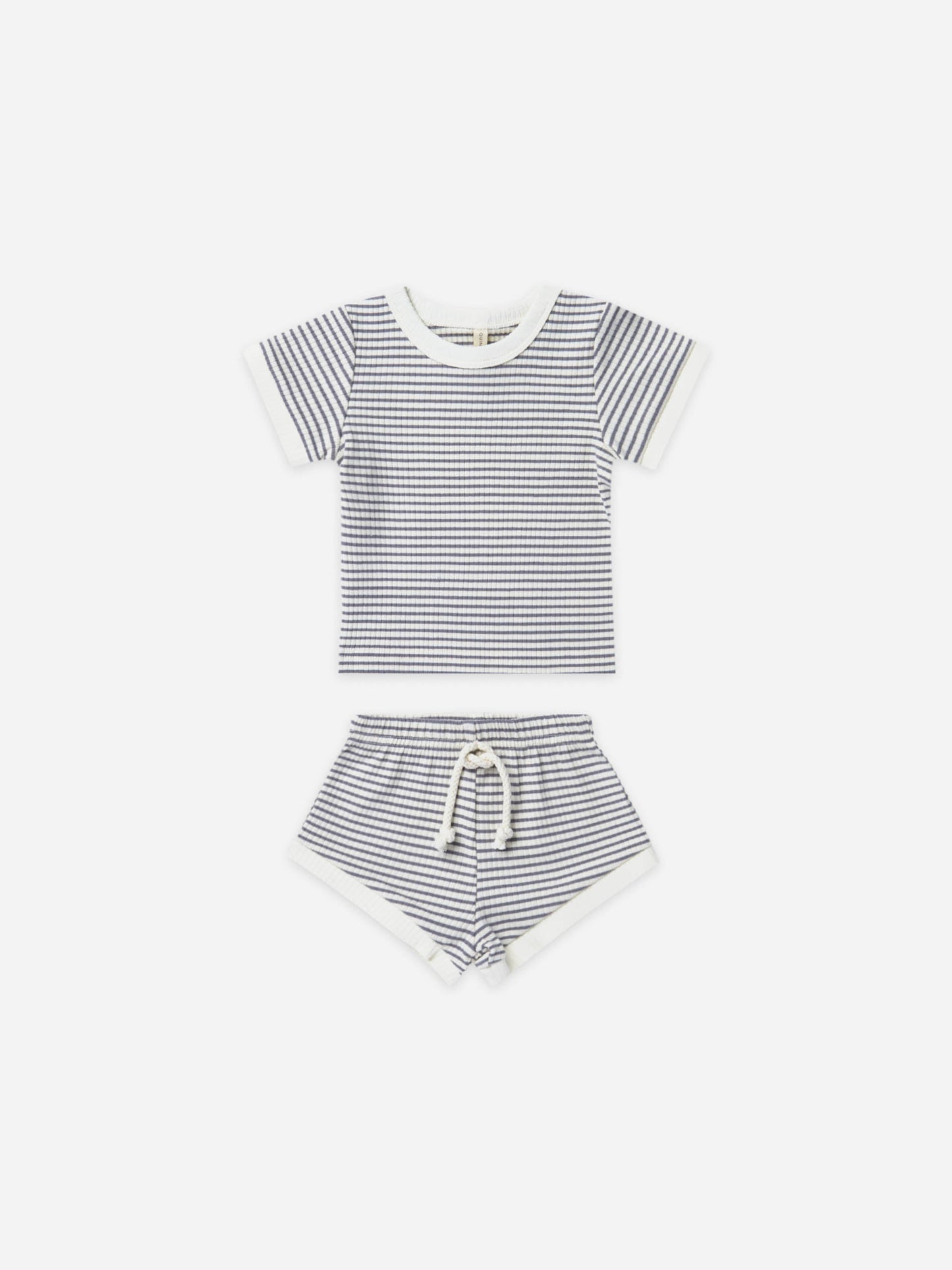 RIBBED SHORTIE SET | INDIGO STRIPE