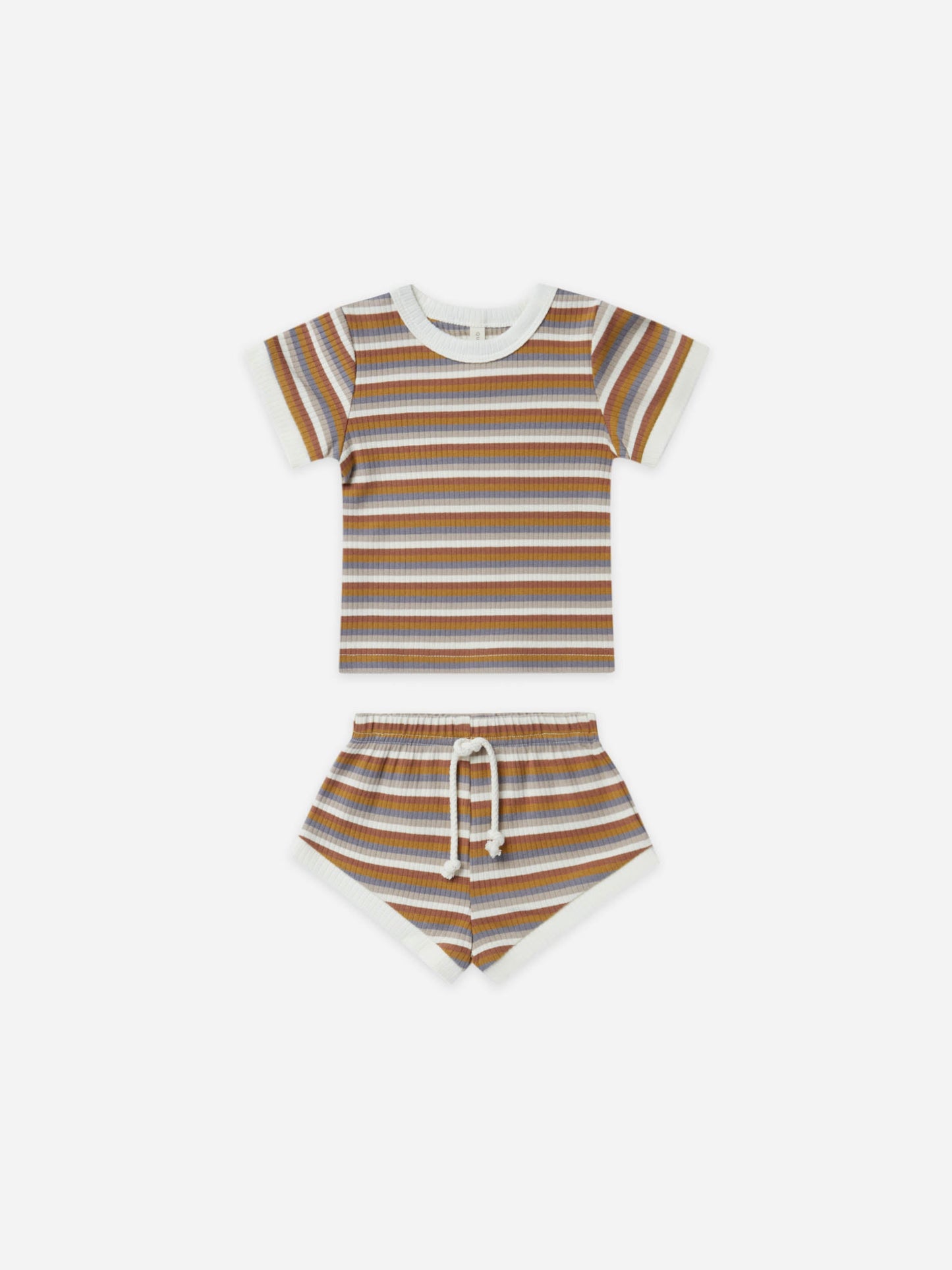 RIBBED SHORTIE SET | MULTI-STRIPE