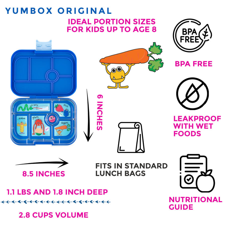 LEAKPROOF BENTO BOX FOR KIDS - YUMBOX ORIGINAL TRUE BLUE