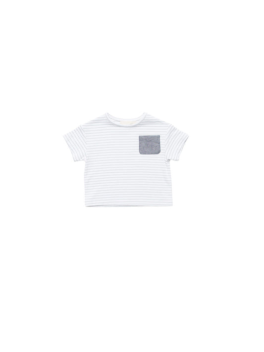 The Bamboo Tee Light + Cotton Gathered Hem Pant SET Sage Stripe