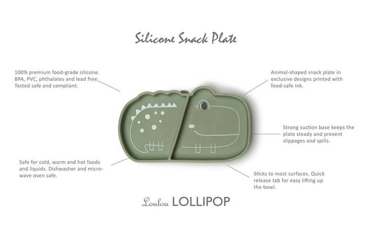Silicone Suction Snack Plate - Alligator