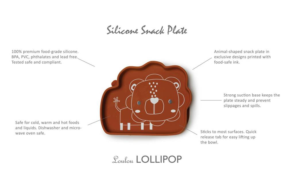Silicone Suction Snack Plate - Lion