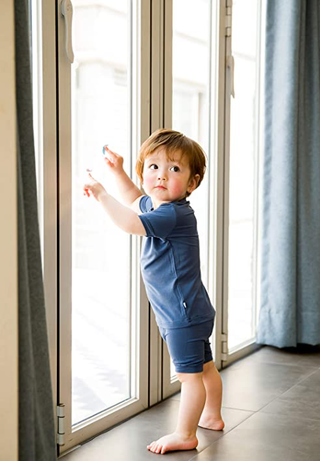 VAENAIT BABY Short Soft Shirring Cool Pajamas 2pcs Set Navy