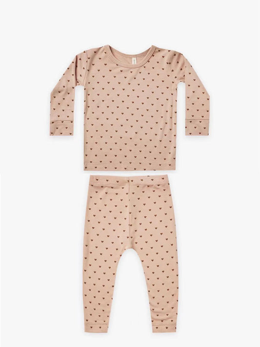 BAMBOO LONGSLEEVE TEE+LEGGINGS SET | HEARTS