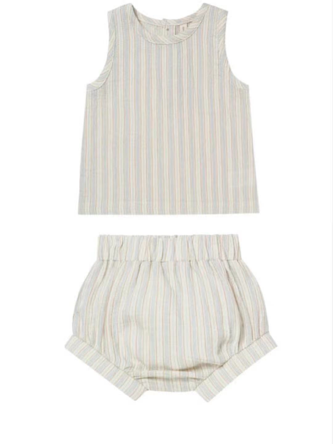 WOVEN TANK+SHORT SET | SKY STRIPE