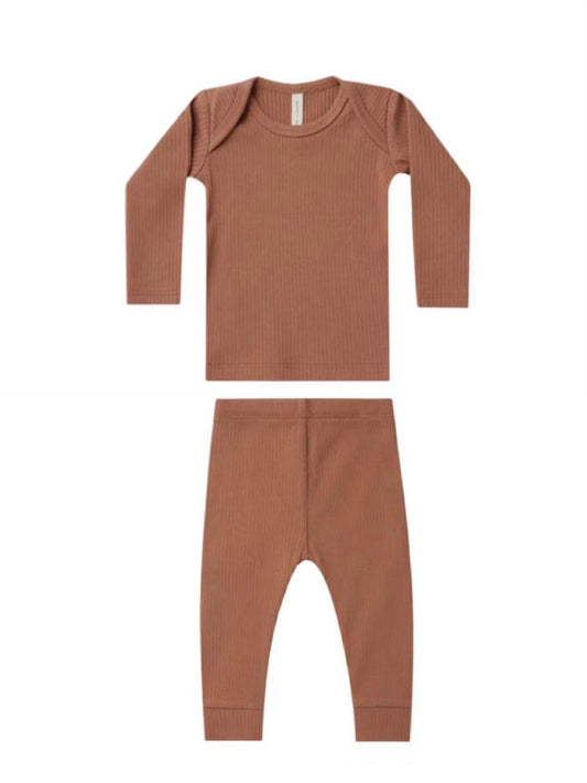 RIBBED LONGSLEEVE TEE + LEGGINGS | AMBER
