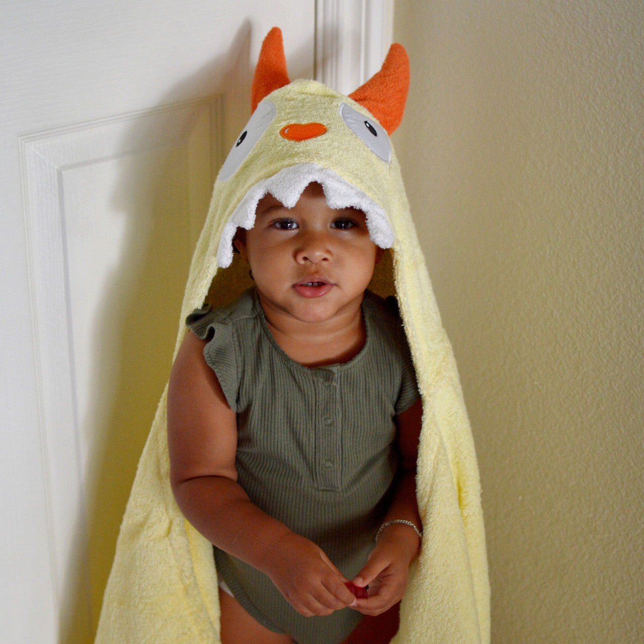 Yellow Monster Hooded Towel