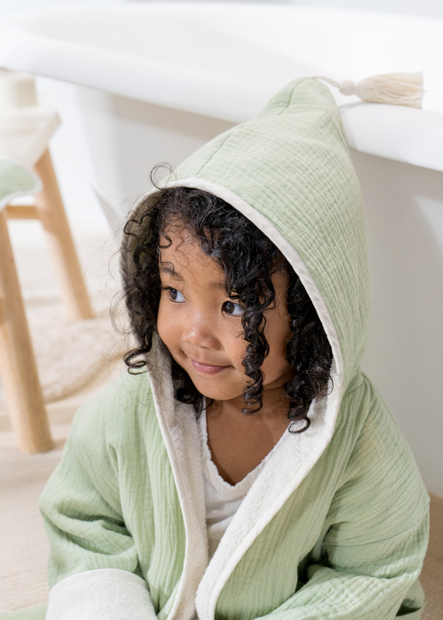100% Organic Cotton Bathrobe - LIGHT SEAFOAM