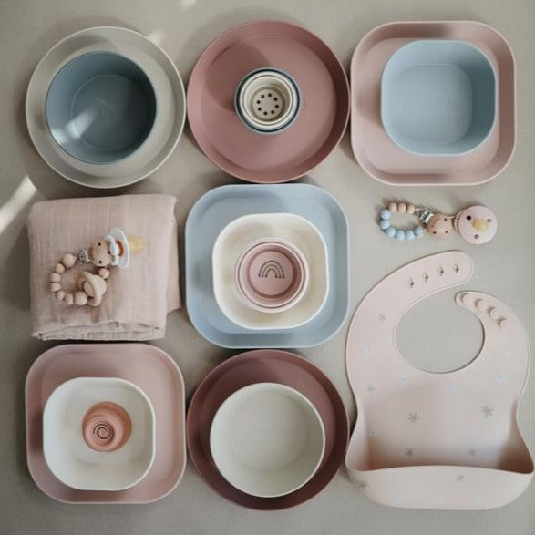 Square Dinnerware Plates, Set of 2 (Blush)