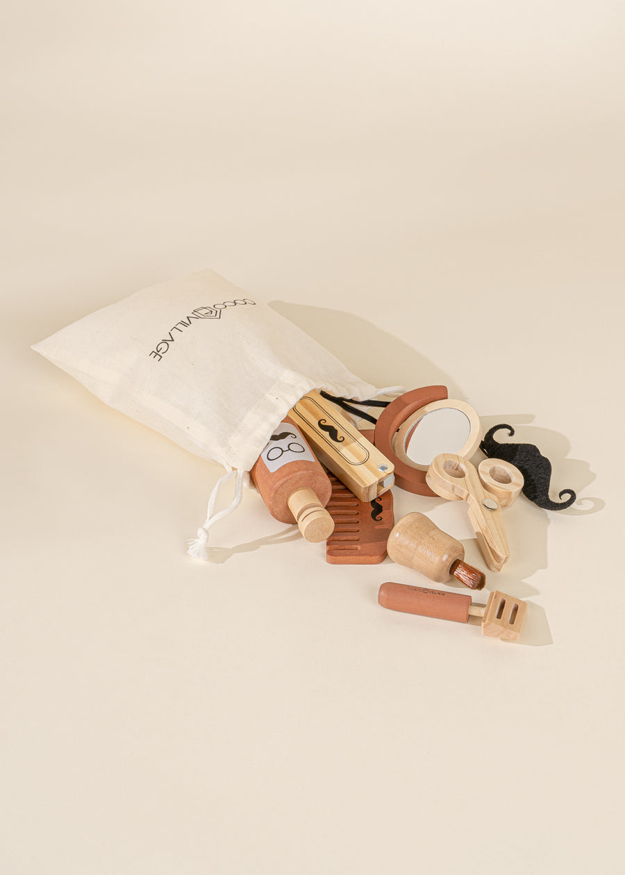 Wooden Barber Set