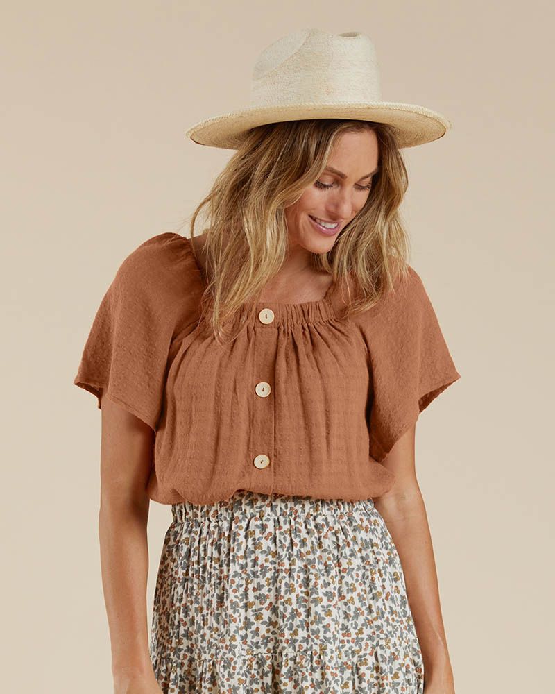 leah top || terracotta