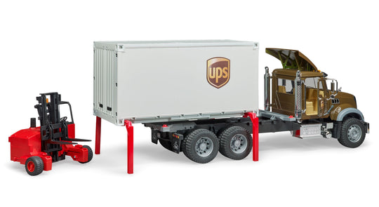 Bruder 02828 MACK Granite UPS Logistics Truck and Forklift