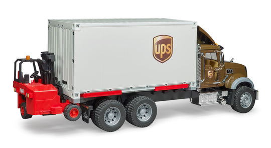 Bruder 02828 MACK Granite UPS Logistics Truck and Forklift