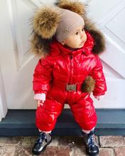 Red One Piece Snowsuit with Pom