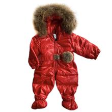Red One Piece Snowsuit with Pom