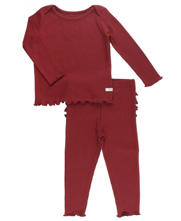 Rosewood Snuggly 2pc Ruffled Pajamas