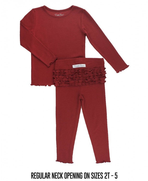Rosewood Snuggly 2pc Ruffled Pajamas