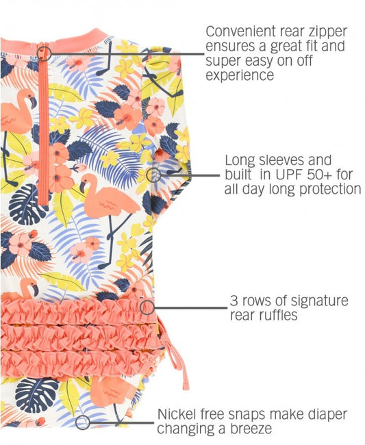 Tropical Flamingo One Piece Rash Guard