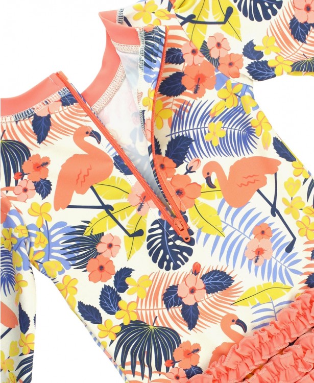 Tropical Flamingo One Piece Rash Guard