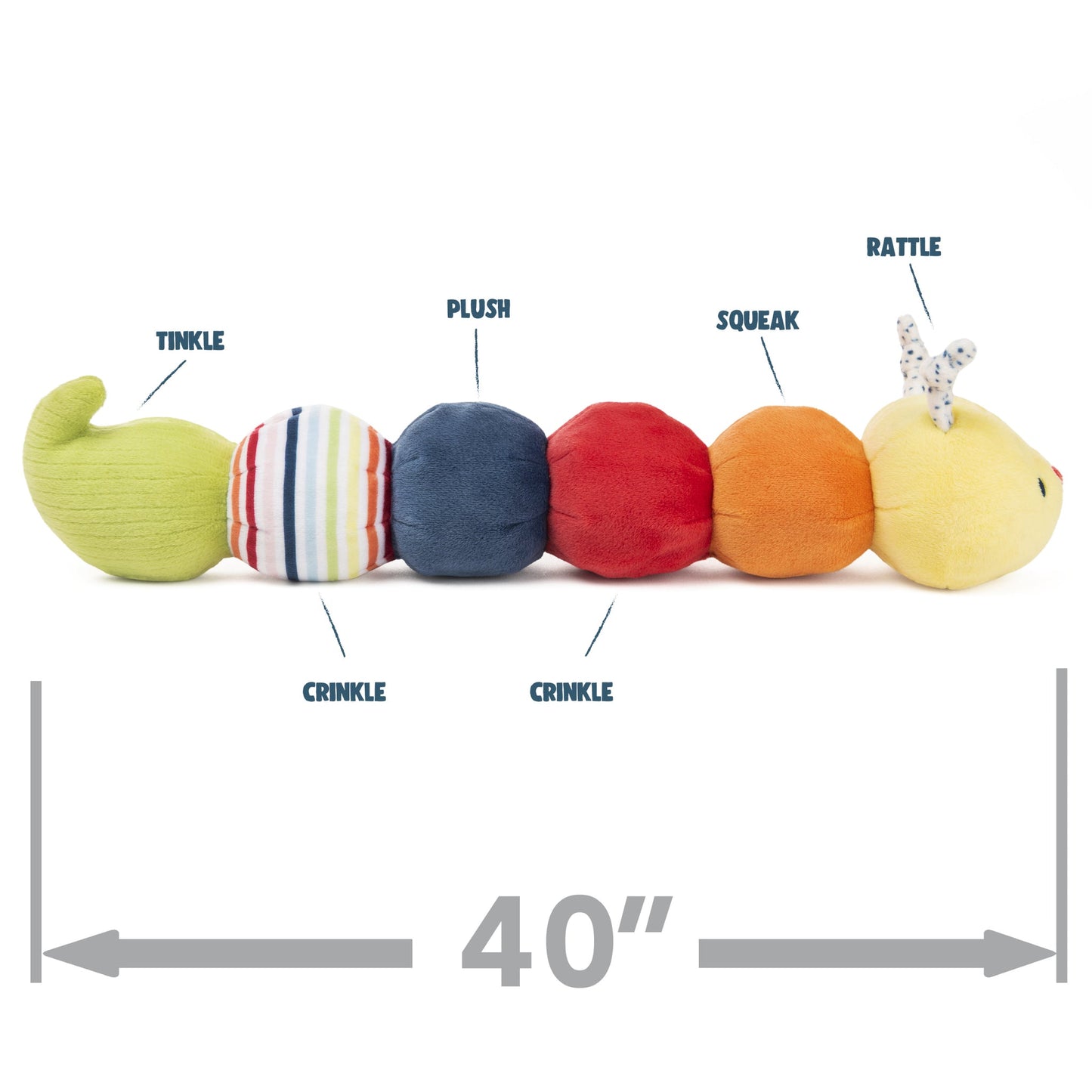 TINKLE CRINKLE JUMBO CATERPILLAR, 40 IN