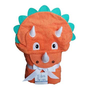 Triceratops hooded towel